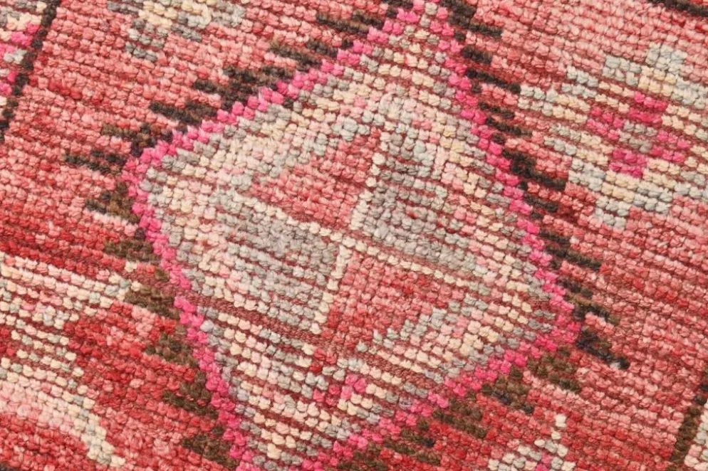 Tapis de couloir rouge cannelle 83 x 337 cm, tapis de couloir en laine turque, tapis ancien
