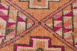 Tapis de couloir turc fuchsia et bordeaux, pièce unique