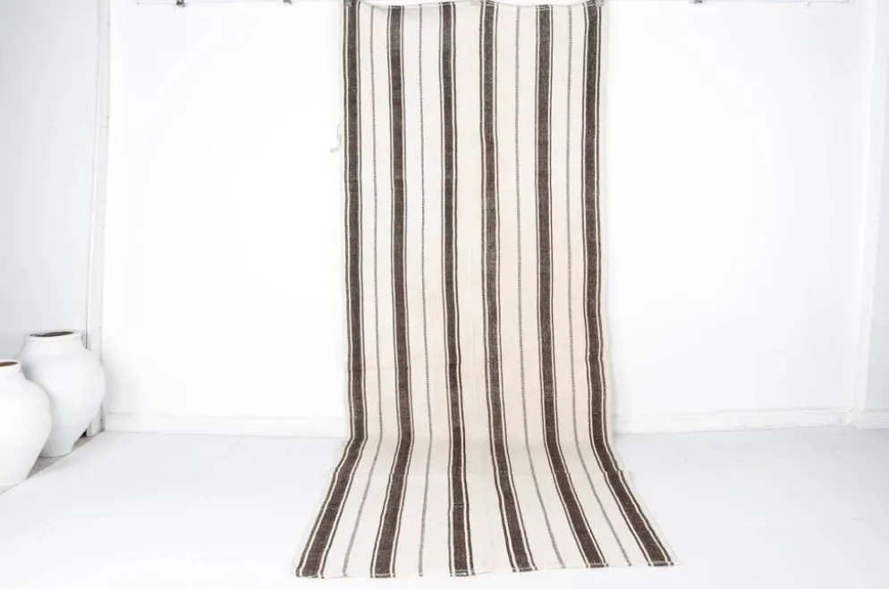 Tapis de couloir vintage en chanvre turc