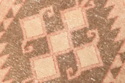 Tapis de couloir vintage en laine turque, 3 x 11, rose délavé et marron, 91 x 328 cm