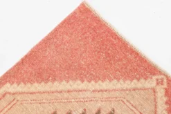 Tapis de couloir vintage en laine turque, 3 x 11, rose délavé et marron, 91 x 328 cm