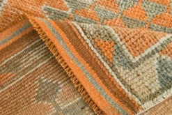 Tapis de couloir vintage géométrique orange doux 3x12, 81x378 cm