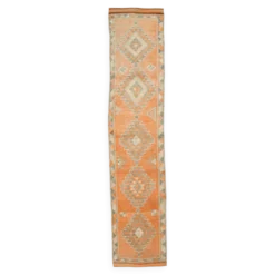 Tapis de couloir vintage géométrique orange doux 3x12, 81x378 cm