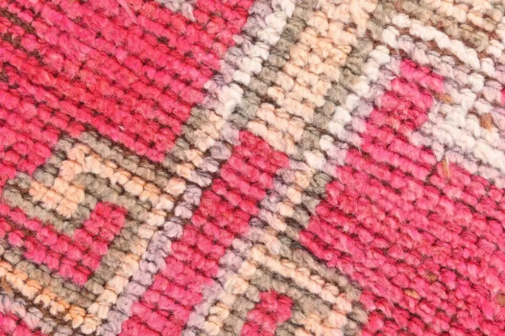 Tapis de couloir vintage tribal rose et rouge 3x10, 80x306 cm