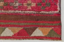 Tapis de couloir vintage tribal rose et rouge 3x10, 80x306 cm