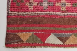 Tapis de couloir vintage tribal rose et rouge 3x10, 80x306 cm