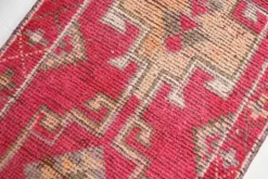 Tapis de couloir vintage tribal rose et rouge 3x10, 80x306 cm