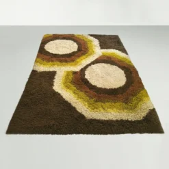 Tapis de luxe magnifique de l'ère spatiale des années 1970 par Desso avec étiquette d'origine.