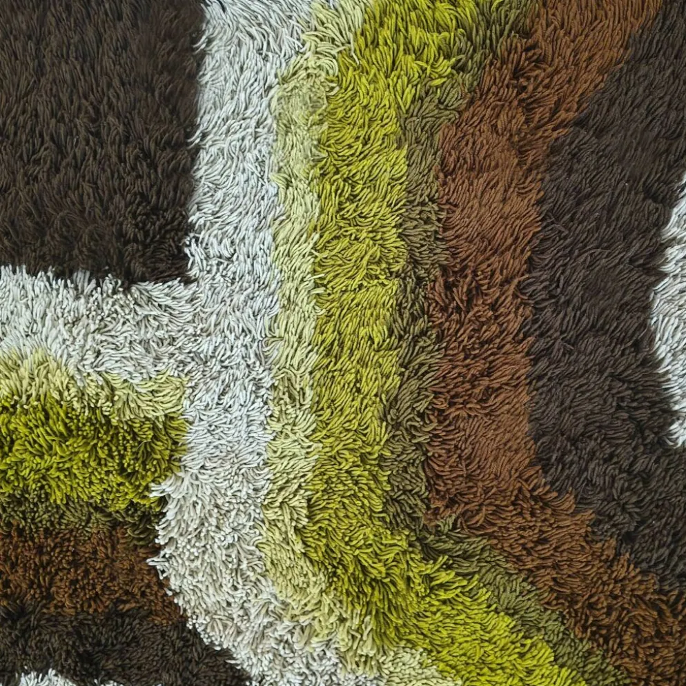 Tapis de luxe magnifique de l'ère spatiale des années 1970 par Desso avec étiquette d'origine.