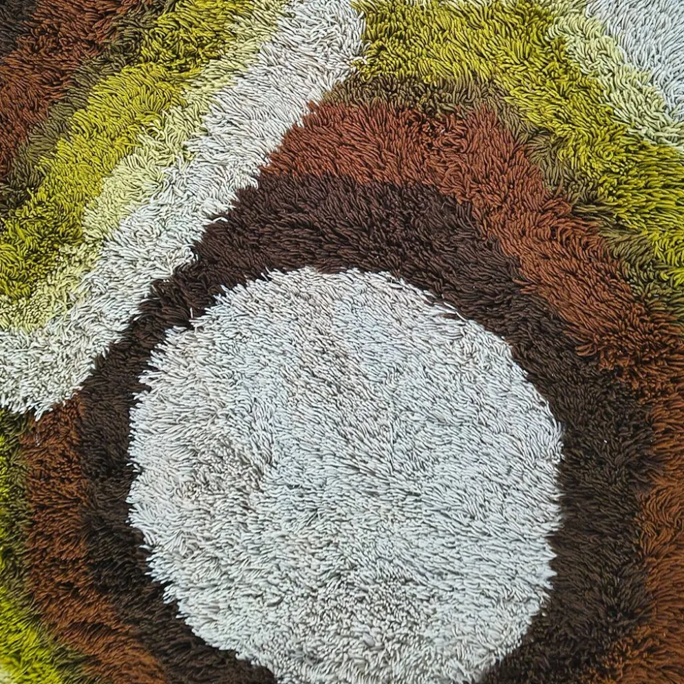 Tapis de luxe magnifique de l'ère spatiale des années 1970 par Desso avec étiquette d'origine.