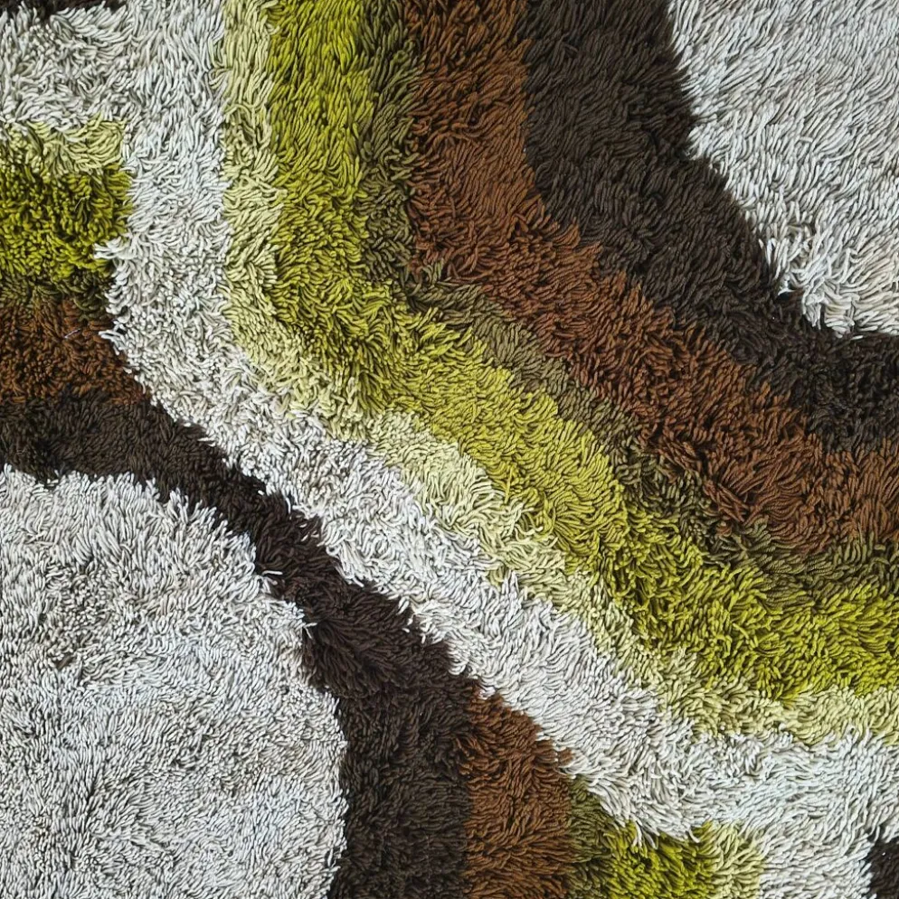 Tapis de luxe magnifique de l'ère spatiale des années 1970 par Desso avec étiquette d'origine.