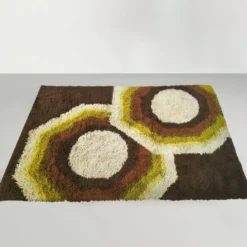 Tapis de luxe magnifique de l'ère spatiale des années 1970 par Desso avec étiquette d'origine.