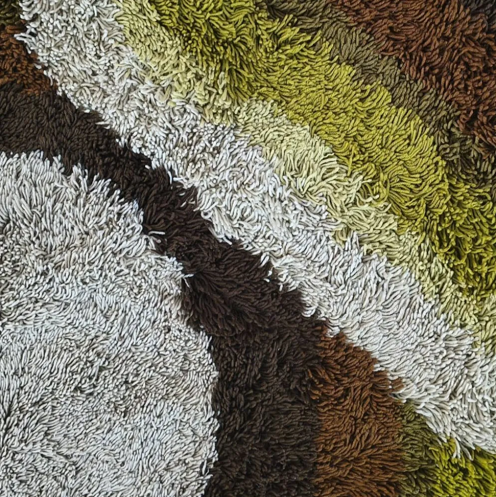 Tapis de luxe magnifique de l'ère spatiale des années 1970 par Desso avec étiquette d'origine.