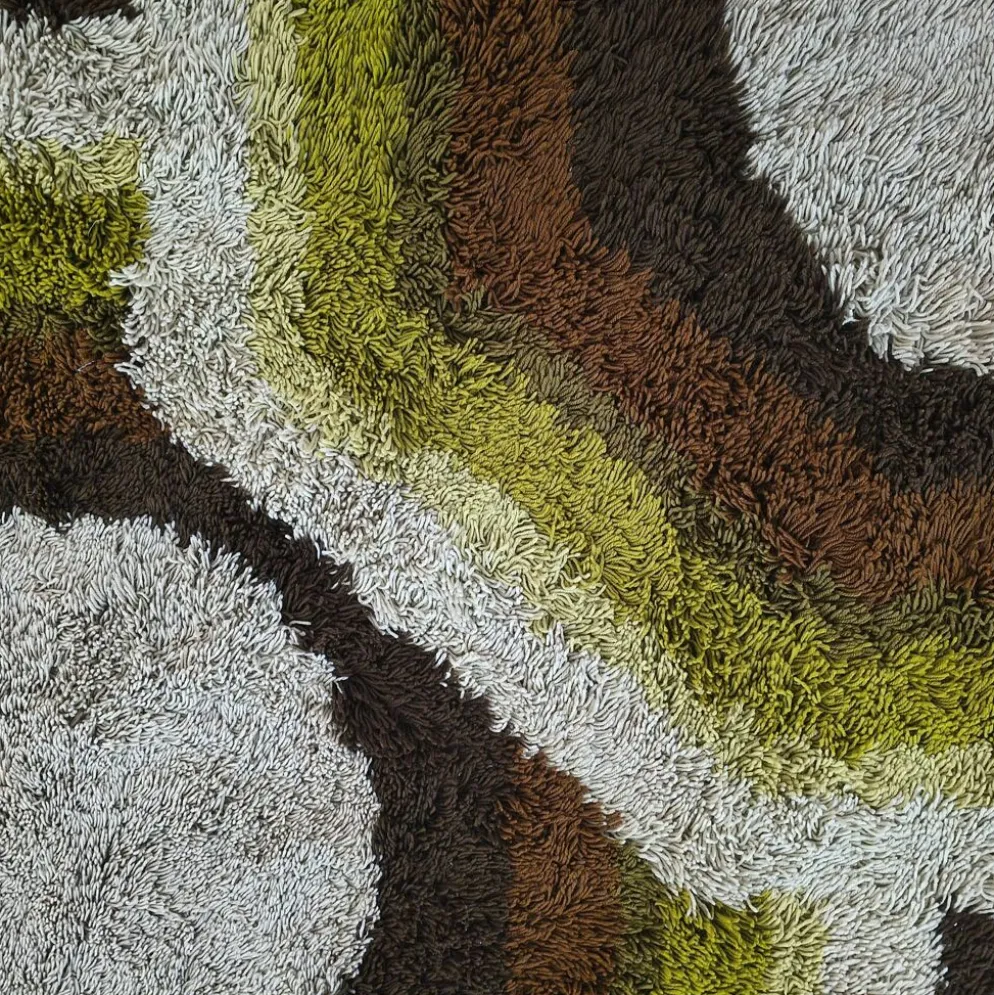 Tapis de luxe magnifique de l'ère spatiale des années 1970 par Desso avec étiquette d'origine.