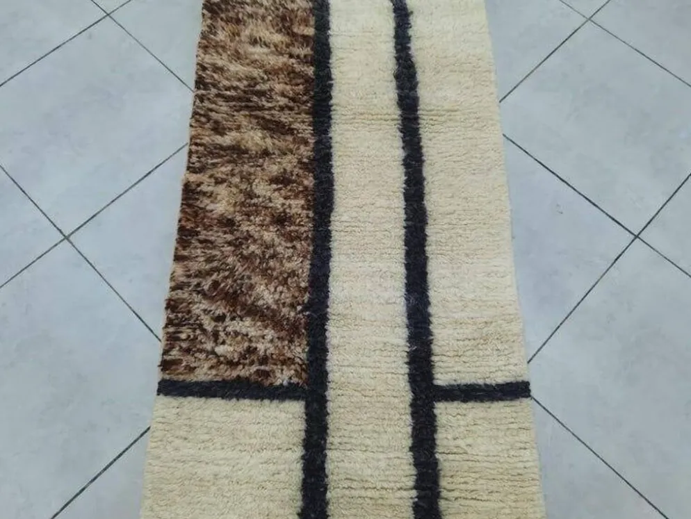 Tapis de passage marocain traditionnel artisanale 75/300 cm