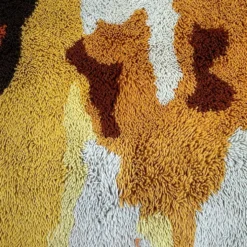 Tapis de salon italien en orange brûlé et beige des années 1960
