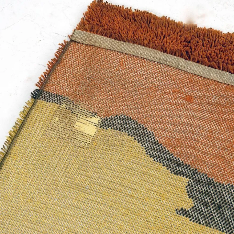 Tapis de salon italien en orange brûlé et beige des années 1960