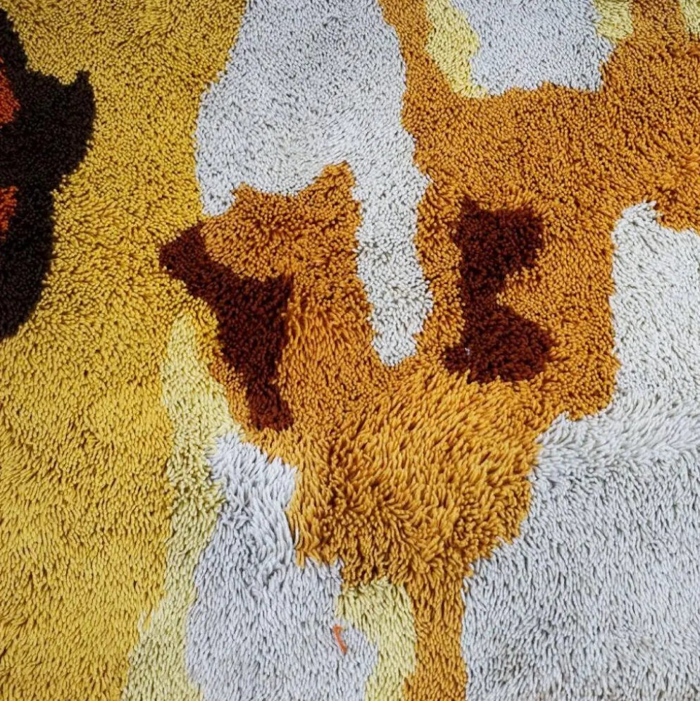 Tapis de salon italien en orange brûlé et beige des années 1960