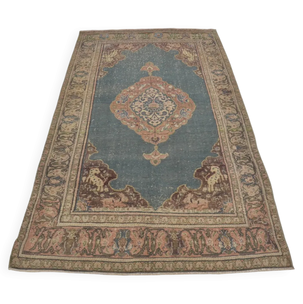 Tapis de sol floral Oushak sku1565
