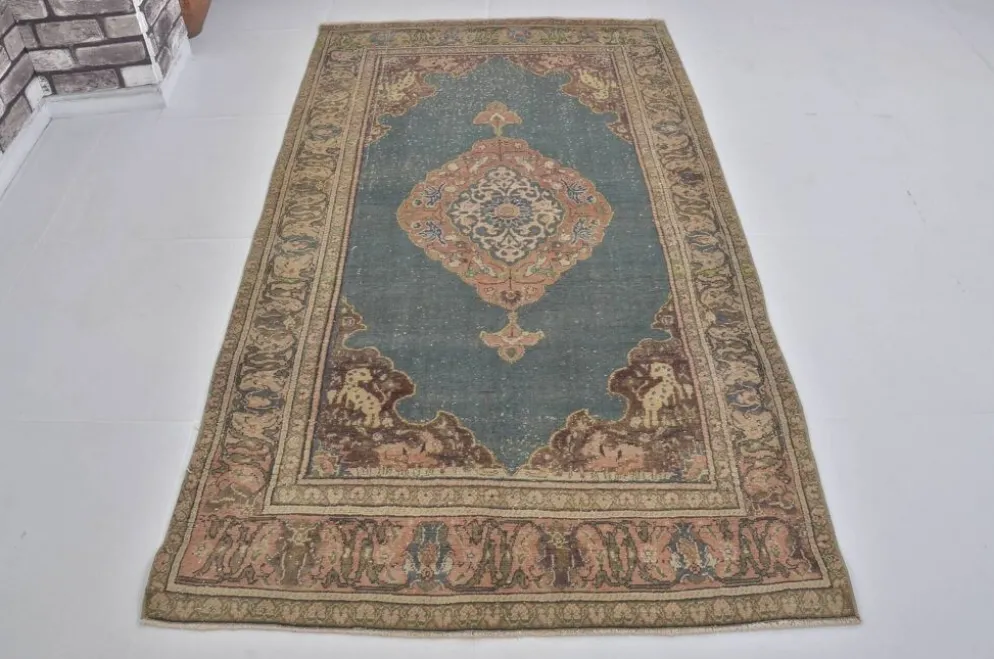 Tapis de sol floral Oushak sku1565