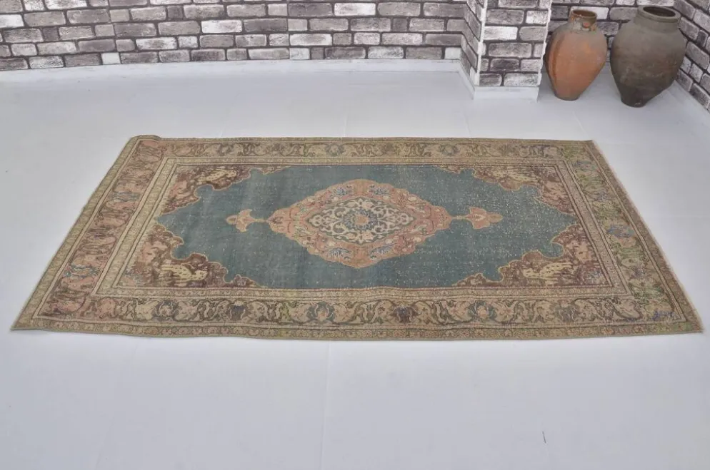 Tapis de sol floral Oushak sku1565