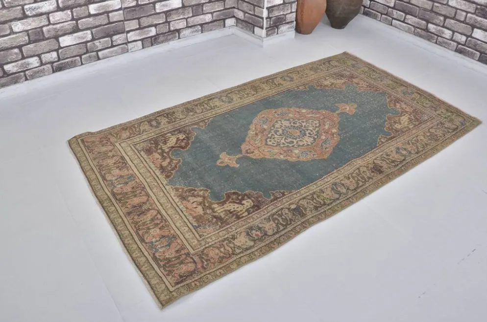 Tapis de sol floral Oushak sku1565