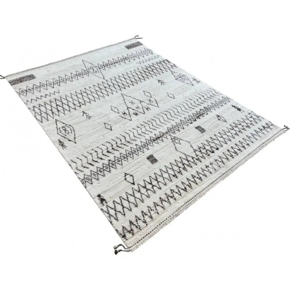 Tapis de style marocain fait main. 100 % laine naturelle. Tapis Beni Ourain moderne.