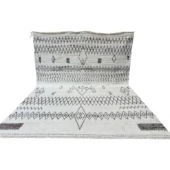 Tapis de style marocain fait main. 100 % laine naturelle. Tapis Beni Ourain moderne.