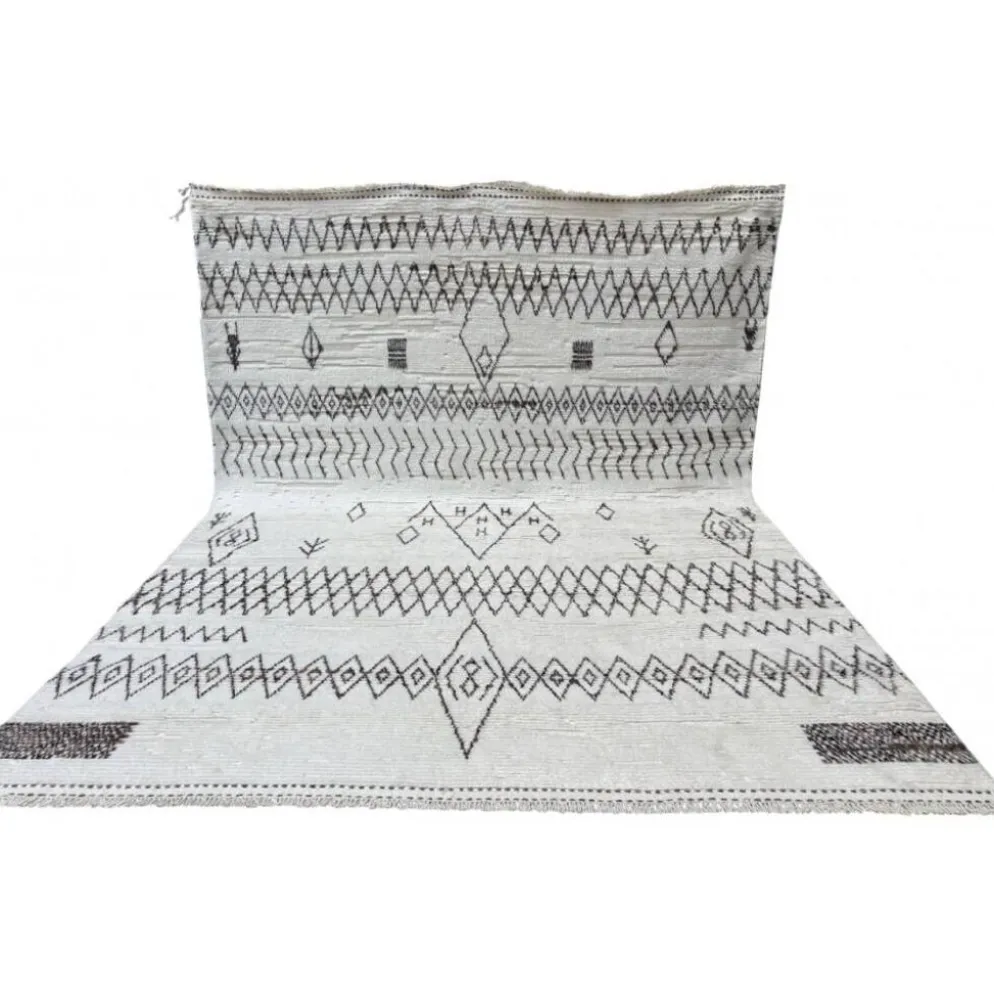 Tapis de style marocain fait main. 100 % laine naturelle. Tapis Beni Ourain moderne.