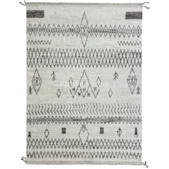 Tapis de style marocain fait main. 100 % laine naturelle. Tapis Beni Ourain moderne.