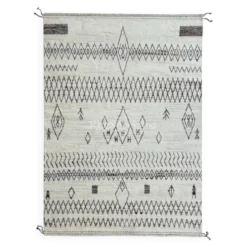 Tapis de style marocain fait main. 100 % laine naturelle. Tapis Beni Ourain moderne.