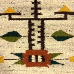 Tapis de table mural en kilim en laine Pologne années 1970