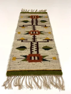 Tapis de table mural en kilim en laine Pologne années 1970