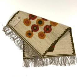 Tapis de table mural en kilim en laine Pologne années 1970