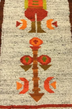 Tapis de table mural en kilim en laine Pologne années 1970