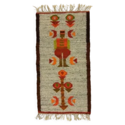 Tapis de table mural en kilim en laine Pologne années 1970