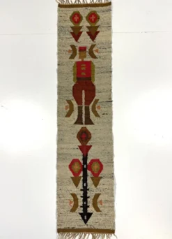 Tapis de table mural en kilim en laine Pologne années 1970