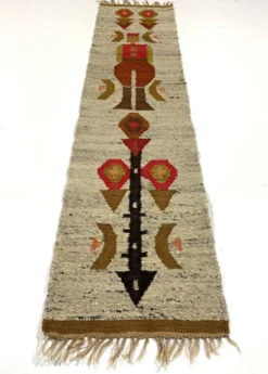 Tapis de table mural en kilim en laine Pologne années 1970