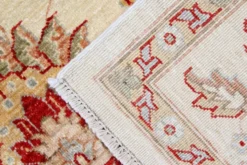 Tapis en laine crème à motif floral, fait main, style oriental moderne, pour salon, 176 x 228 cm