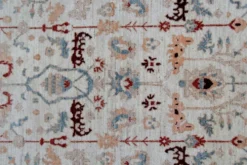 Tapis en laine crème à motifs floraux fait main, style oriental moderne pour salon