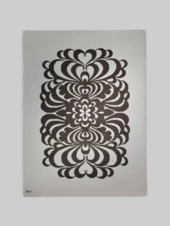 Tapis en laine double face graphique du milieu du siècle Berit Woelfer 160x240cm, signé