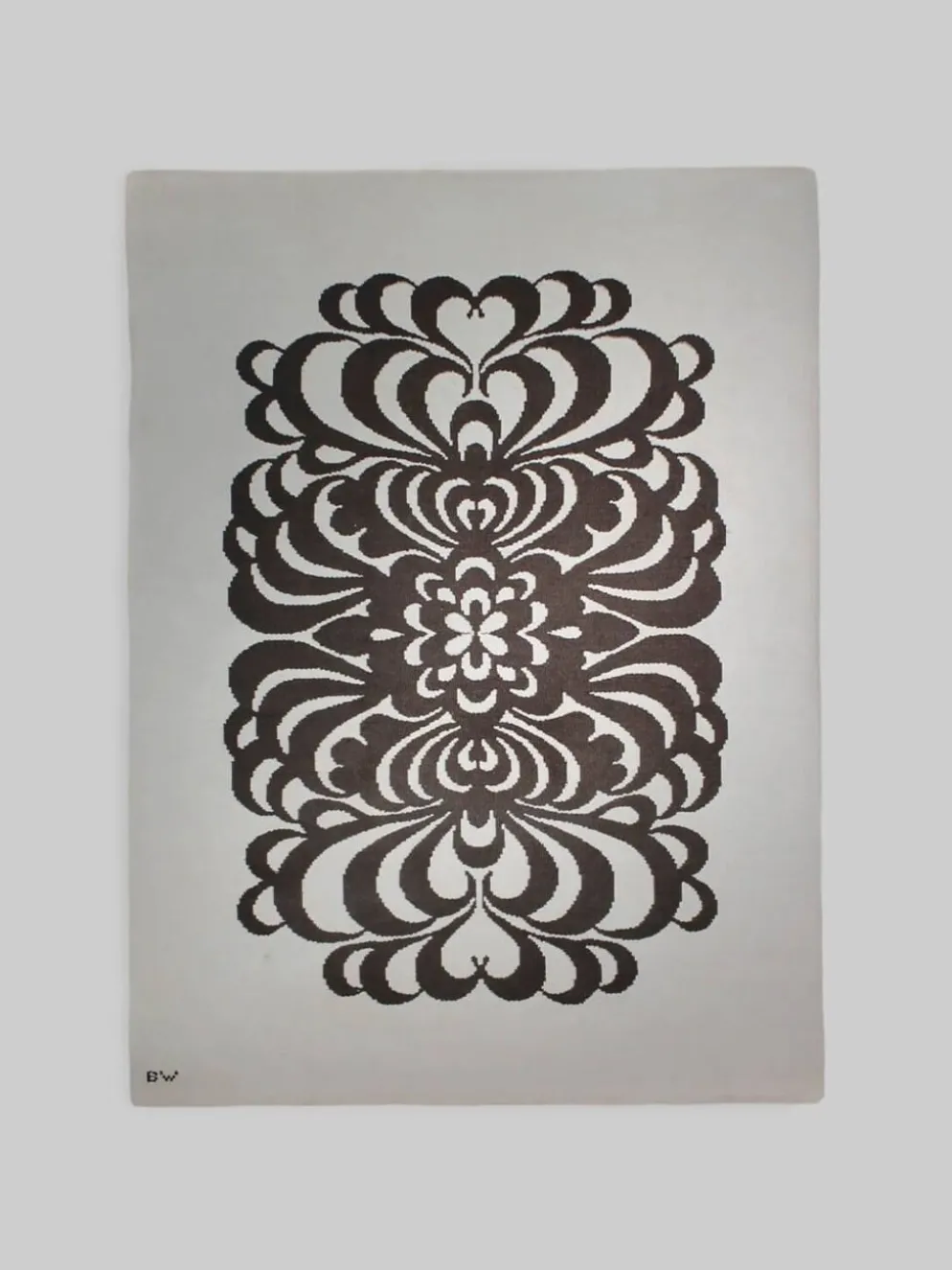 Tapis en laine double face graphique du milieu du siècle Berit Woelfer 160x240cm, signé