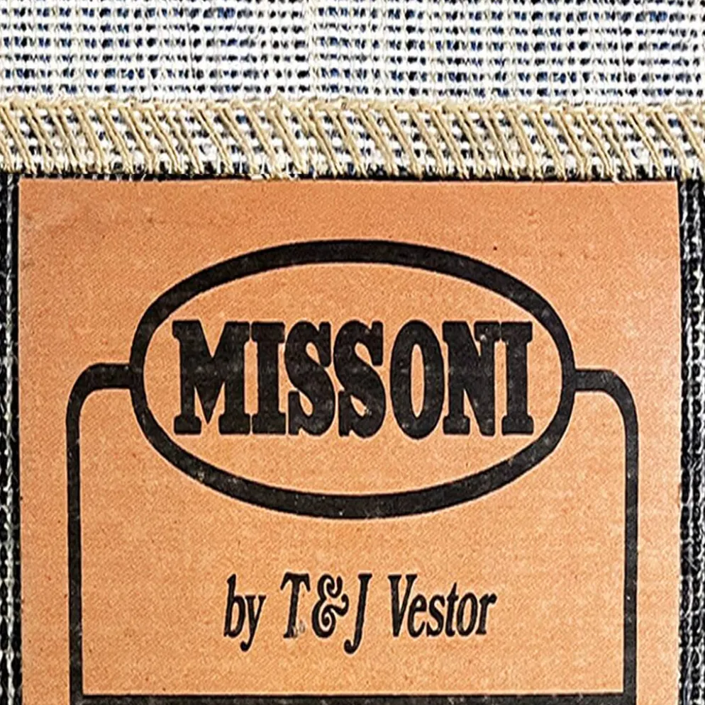 Tapis en laine géométrique "Square" d'Ottavio Missoni des années 1990, exceptionnel post-moderne italien.
