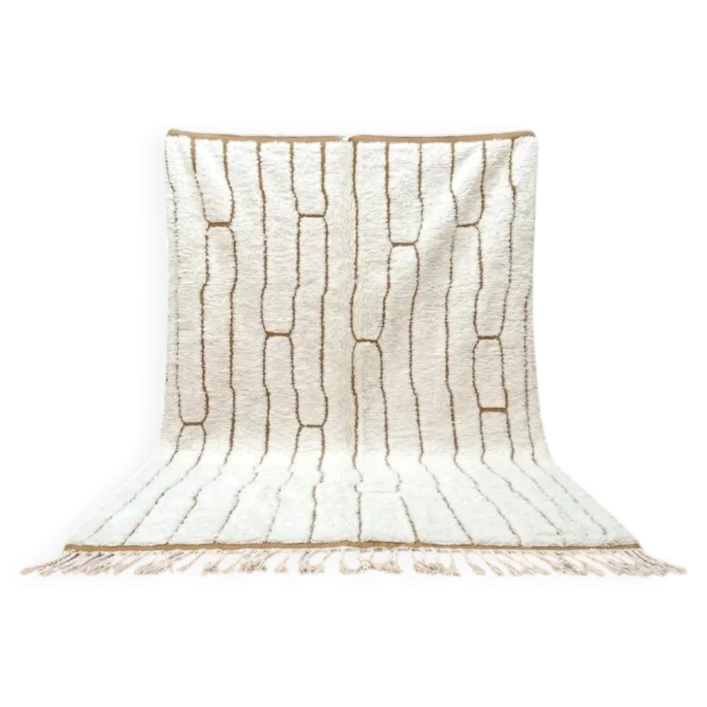 Tapis en laine naturel fait main artisanale traditionnelle taille 2.5/3.5 m