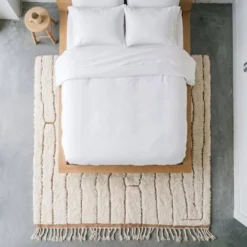 Tapis en laine naturel fait main artisanale traditionnelle taille 2.5/3.5 m