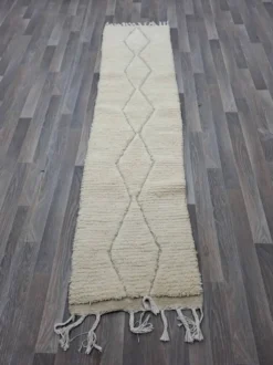 Tapis en laine naturelle traditionnelle artisanale taille 75/300 cm