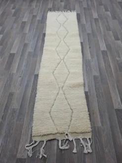 Tapis en laine naturelle traditionnelle artisanale taille 75/300 cm