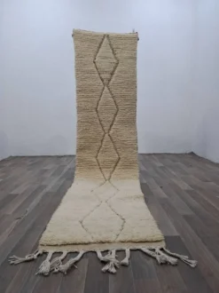 Tapis en laine naturelle traditionnelle artisanale taille 75/300 cm
