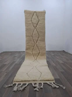 Tapis en laine naturelle traditionnelle artisanale taille 75/300 cm