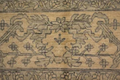 Tapis en laine noué à la main bleu clair, grand modèle floral crème, tapis Zeigler pour intérieur.